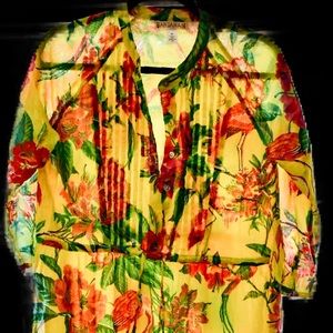 Banjanan Floral Dress 3/4 Sleeves, Size M